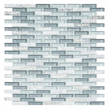 ANDOVA TILES ANDOVA TILES Loic 0.375" x 1.625" Glass Brick Joint Mosaic Tile ANDLOI449